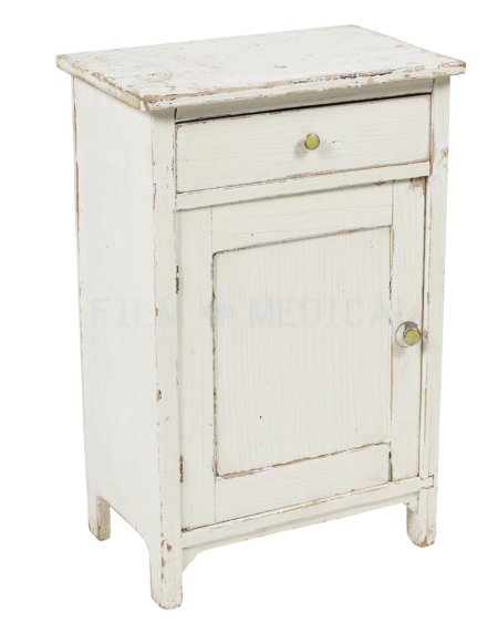 Cream Distressed Bed Side Cabinet 
